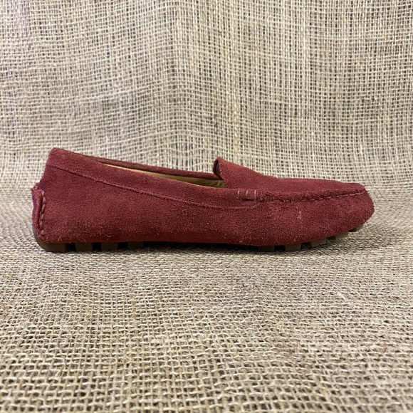 Coach slip-on loafer driving shoe flats suede leather amber red women's 7.5B - Picture 2 of 10
